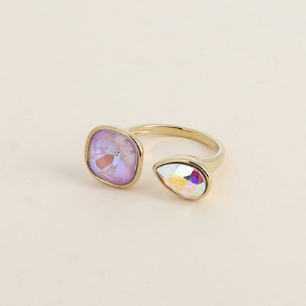 Bague ouverte - ornée de cristaux Swarovski® 10mm et goutte