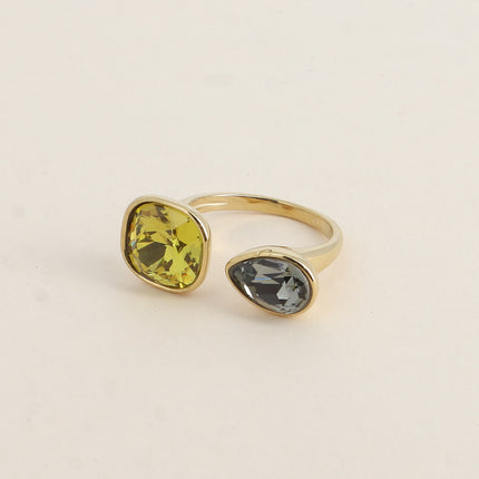 Bague ouverte - ornée de cristaux Swarovski® 10mm et goutte