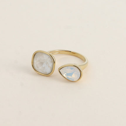 Bague ouverte - ornée de cristaux Swarovski® 10mm et goutte
