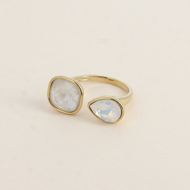 Bague ouverte - ornée de cristaux Swarovski® 10mm et goutte