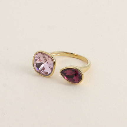 Bague ouverte - ornée de cristaux Swarovski® 10mm et goutte
