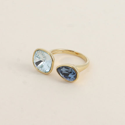 Bague ouverte - ornée de cristaux Swarovski® 10mm et goutte