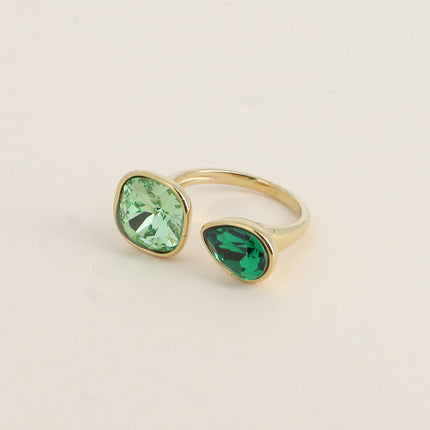 Bague ouverte - ornée de cristaux Swarovski® 10mm et goutte