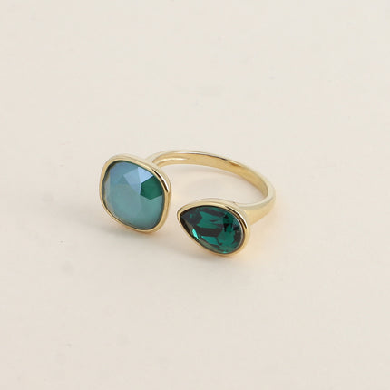 Bague ouverte - ornée de cristaux Swarovski® 10mm et goutte