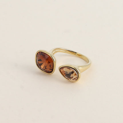 Bague ouverte - ornée de cristaux Swarovski® 10mm et goutte