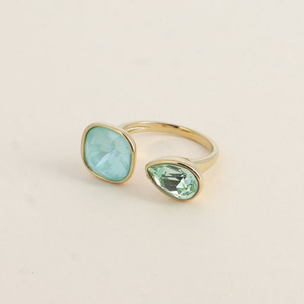 Bague ouverte - ornée de cristaux Swarovski® 10mm et goutte
