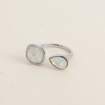Bague ouverte - ornée de cristaux Swarovski® 10mm et goutte
