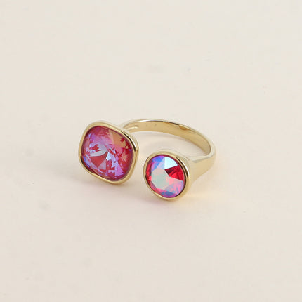 Bague ouverte - ornée de cristaux Swarovski® 10mm et SS39