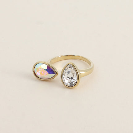Bague ouverte - ornée de cristaux Swarovski® gouttes