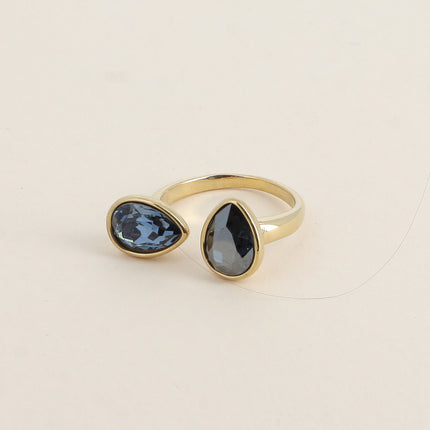 Bague ouverte - ornée de cristaux Swarovski® gouttes