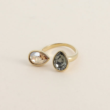 Bague ouverte - ornée de cristaux Swarovski® gouttes