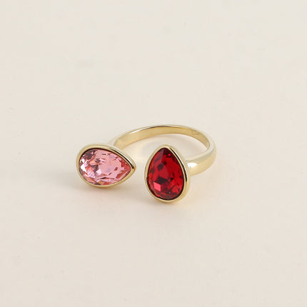 Bague ouverte - ornée de cristaux Swarovski® gouttes