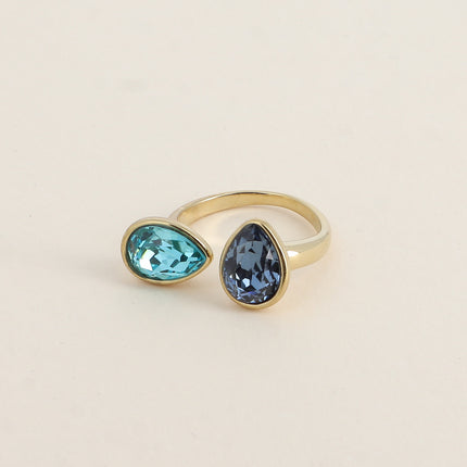 Bague ouverte - ornée de cristaux Swarovski® gouttes