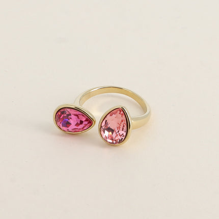 Bague ouverte - ornée de cristaux Swarovski® gouttes