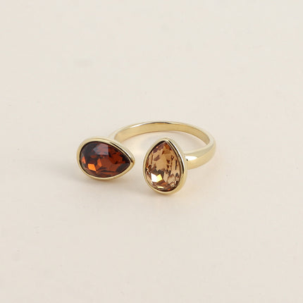 Bague ouverte - ornée de cristaux Swarovski® gouttes