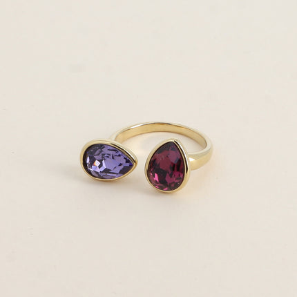 Bague ouverte - ornée de cristaux Swarovski® gouttes