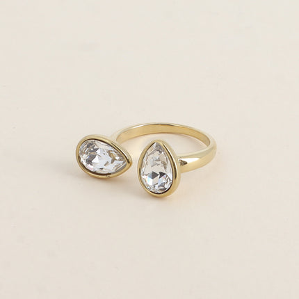 Bague ouverte - ornée de cristaux Swarovski® gouttes