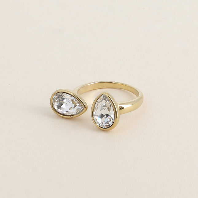 Bague ouverte - ornée de cristaux Swarovski® gouttes
