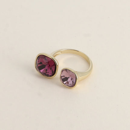Bague ouverte - ornée de cristaux Swarovski® 10mm et 8mm