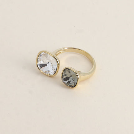 Bague ouverte - ornée de cristaux Swarovski® 10mm et 8mm