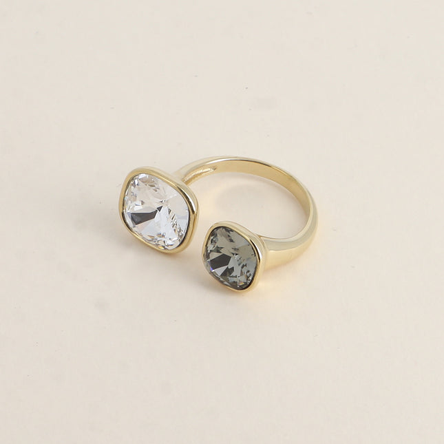 Bague ouverte - ornée de cristaux Swarovski® 10mm et 8mm