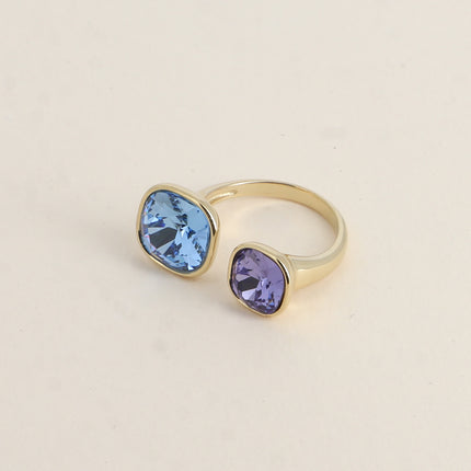 Bague ouverte - ornée de cristaux Swarovski® 10mm et 8mm