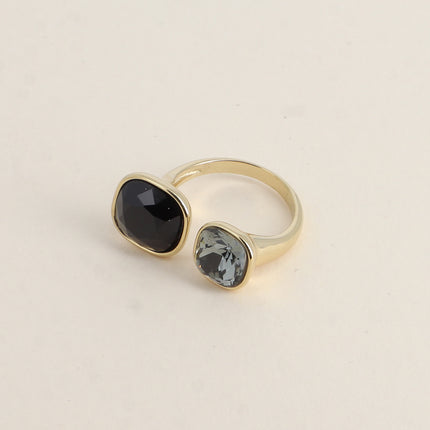 Bague ouverte - ornée de cristaux Swarovski® 10mm et 8mm