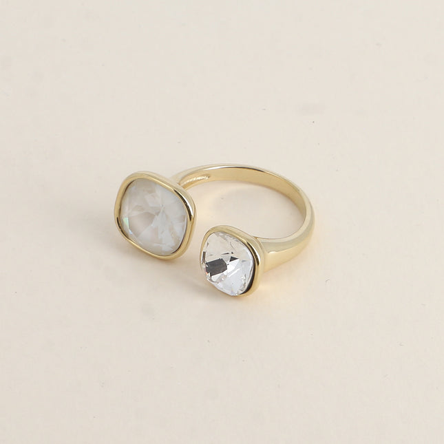 Bague ouverte - ornée de cristaux Swarovski® 10mm et 8mm