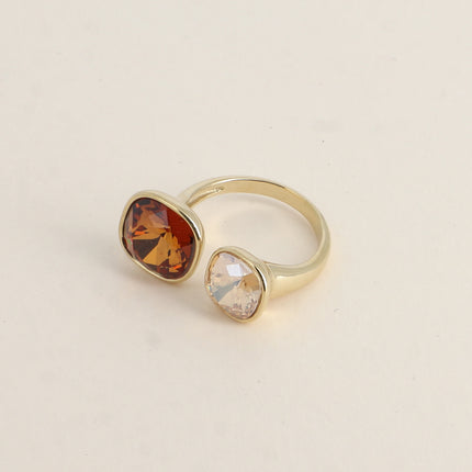 Bague ouverte - ornée de cristaux Swarovski® 10mm et 8mm