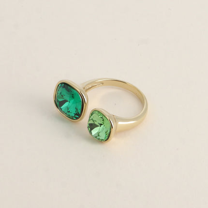 Bague ouverte - ornée de cristaux Swarovski® 10mm et 8mm