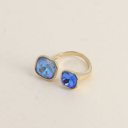 Bague ouverte - ornée de cristaux Swarovski® 10mm et 8mm