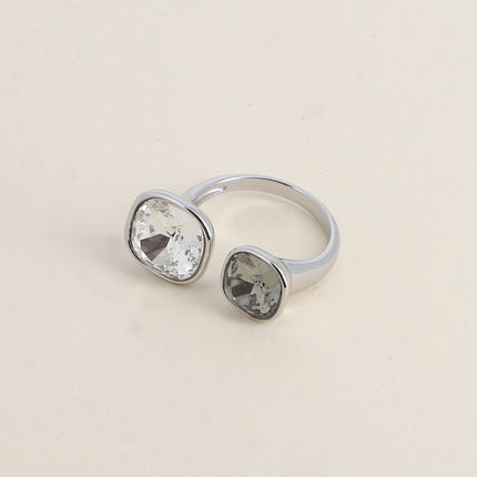 Bague ouverte - ornée de cristaux Swarovski® 10mm et 8mm