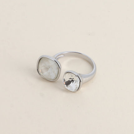 Bague ouverte - ornée de cristaux Swarovski® 10mm et 8mm