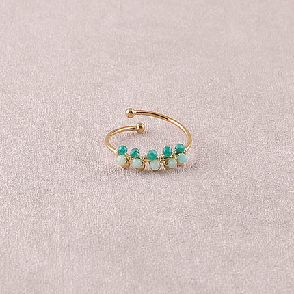 Bague - pierres naturelles rondes et boules