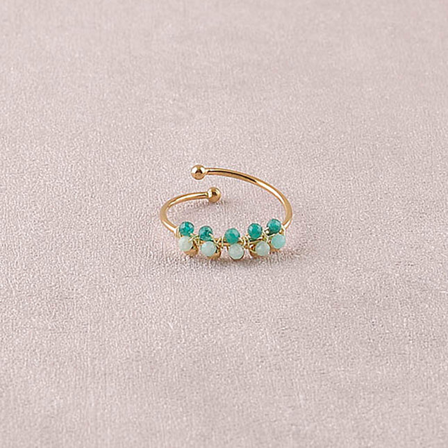 Bague - pierres naturelles rondes et boules
