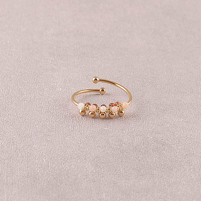 Bague - pierres naturelles rondes et boules