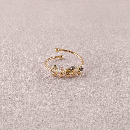 Bague - pierres naturelles rondes et boules