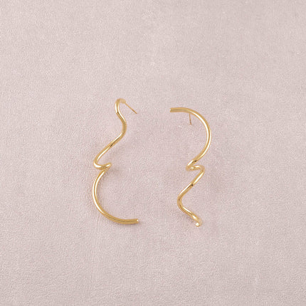 Chip earrings - wavy line
