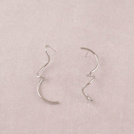 Chip earrings - wavy line