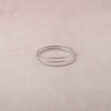 Lot de 3 joncs fins - lisse, torsadé et croco