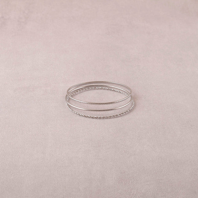 Lot de 3 joncs fins - lisse, torsadé et croco