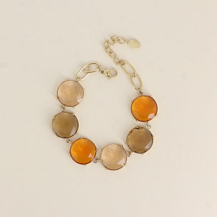 Bracelet - 6 cristaux ronds plats