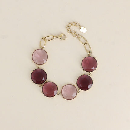 Bracelet - 6 cristaux ronds plats