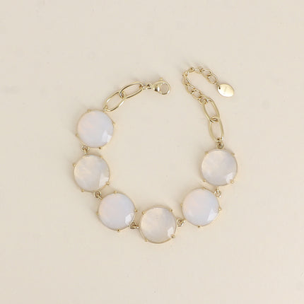 Bracelet - 6 cristaux ronds plats