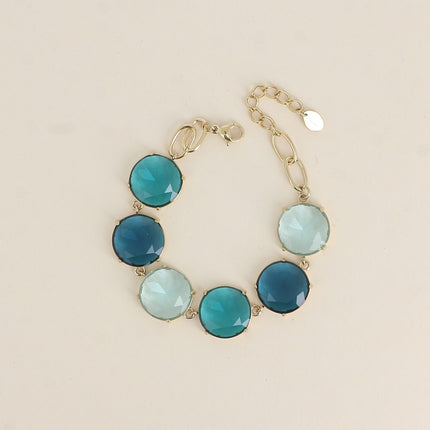 Bracelet - 6 cristaux ronds plats