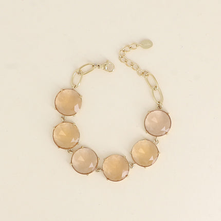 Bracelet - 6 cristaux ronds plats