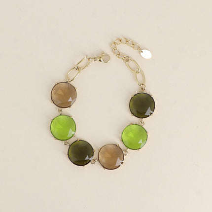 Bracelet - 6 cristaux ronds plats