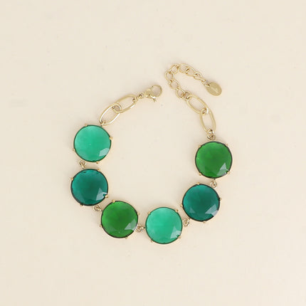 Bracelet - 6 cristaux ronds plats