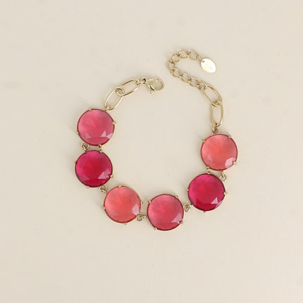 Bracelet - 6 cristaux ronds plats