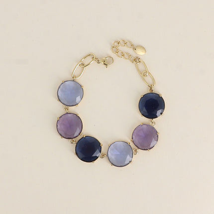 Bracelet - 6 cristaux ronds plats